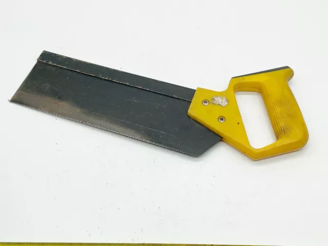 Vintage Sandvik Tenon Saw 10" Yellow Handle Woodworking