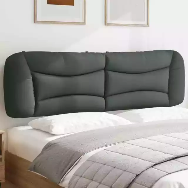 Cabecero de cama acolchado tela gris oscuro 180 cm vidaXL