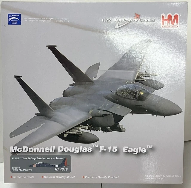 HOBBY MASTER 1/72 Air Power F-15E Strike Eagle D-DAY 75th Paint HA4518
