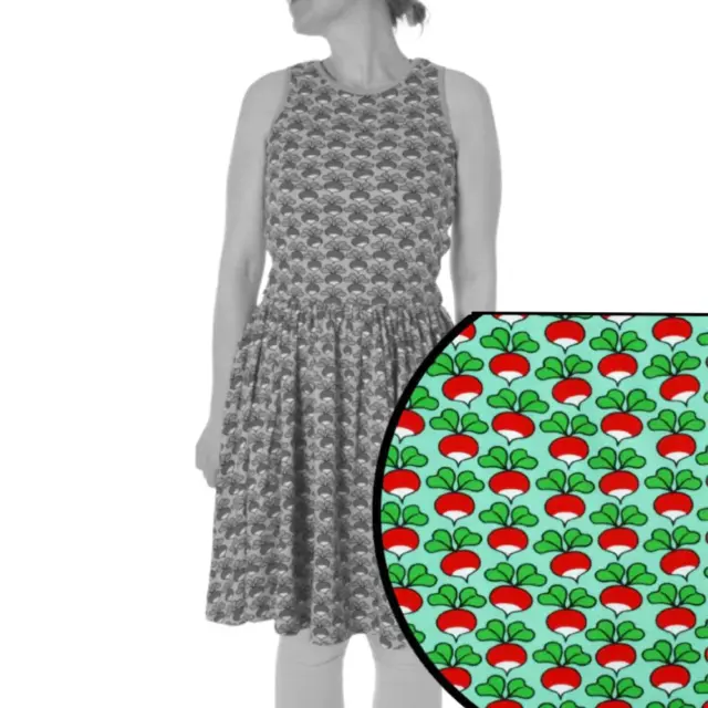 DUNS Adult Sleeveless Dress with Gather Skirt - Radish Mint (X-Small)