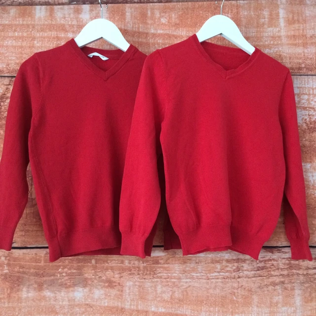 Jumpers scuola rossi ragazzi 8-9 anni lavorati a maglia F&F George
