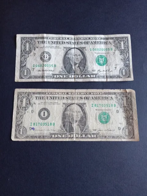 2 Banconote 1 Dollaro Usa