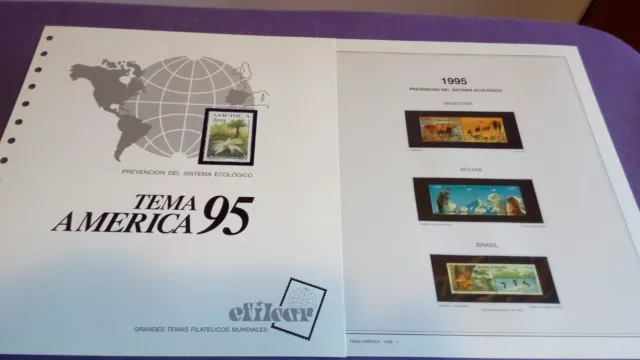 hojas sellos america upaep, Efilcar especial 1995.