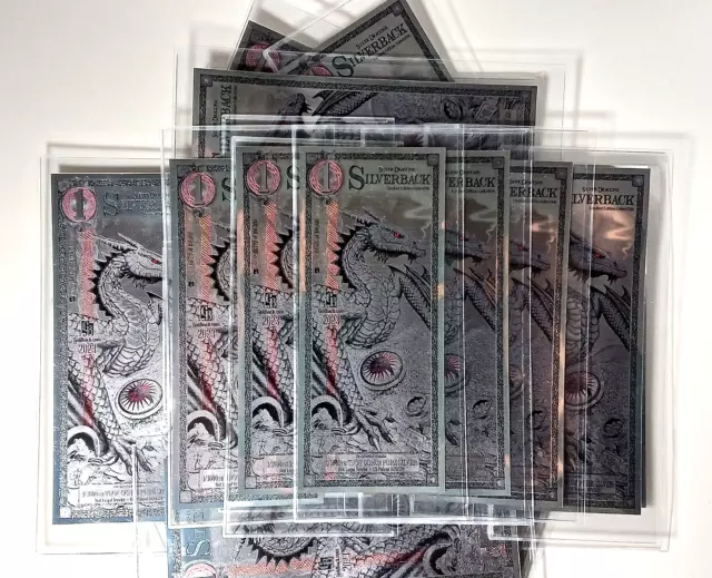 1 Silverback Dragon .999 Fine Silver Note -  Limited Edition Excellent Quality!