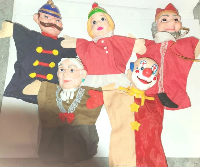 5  Vintage Mr.   Rogers Neighborhood Puppets toys pretend play