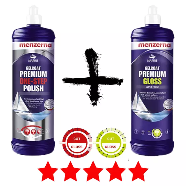 Menzerna Marine Gelcoat Premium SET Boot Politur 250ml One Step Polish + Gloss