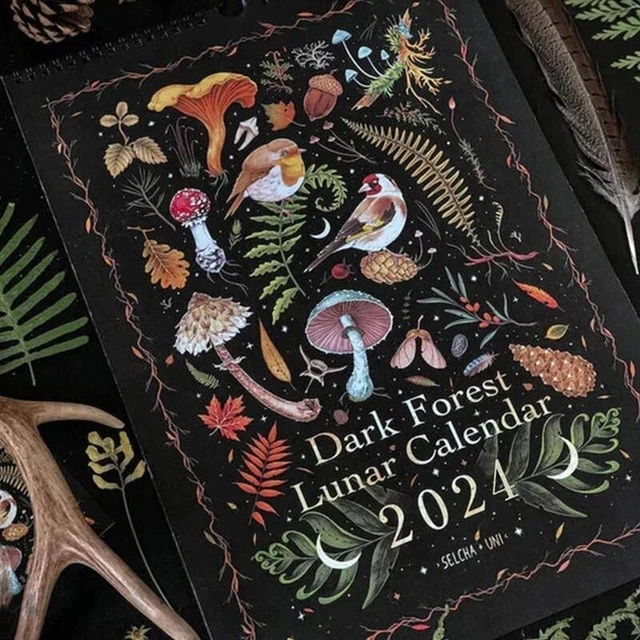 2024 DARK FOREST Lunar Calendar Monthly Weekly Daily Time Planning