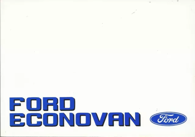 Ford Econovan mode d'emploi 1986 mode d'emploi manuel livre de bord BA