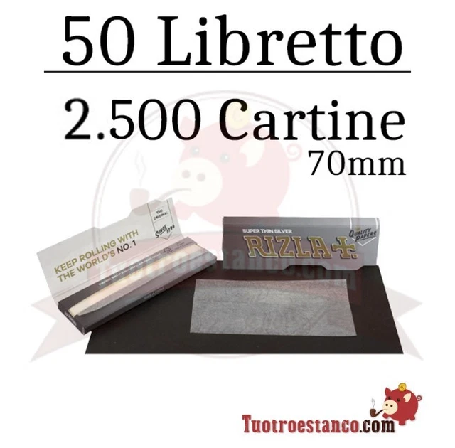 Cartine Rizla Argento Corte Silver 50 Libretti + Filtri Rizla - Foto 9