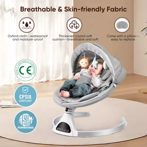 3in1 Ixdregan Electric Baby Bouncer,Bluetooth APP and Adjustable Seat Baby Swing