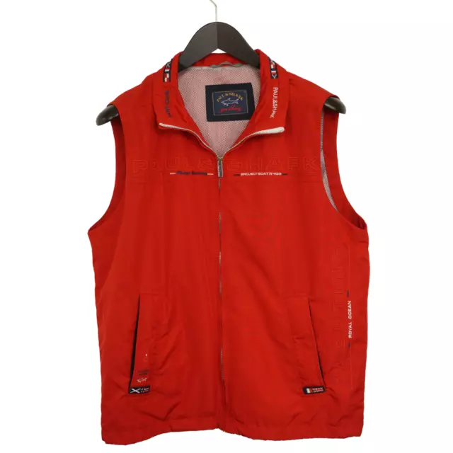 Hommes Paul & Shark Gilet Yachting Matelassé Fermeture Éclair Taille Rouge S