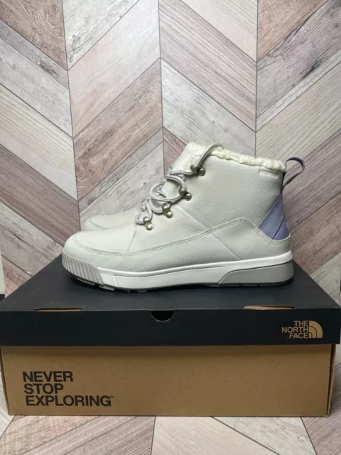 The North Face Women's Sierra Mid Lace WP Boots Size 10 White/Silver Grey