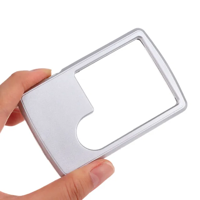 3X 6X Magnifier Mini LED Light Card Type Magnifier Seniors Aid Reading Loupe