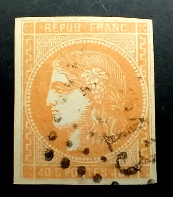 France Timbre Cérès N° 48 Orange Émission De Bordeaux Oblitere