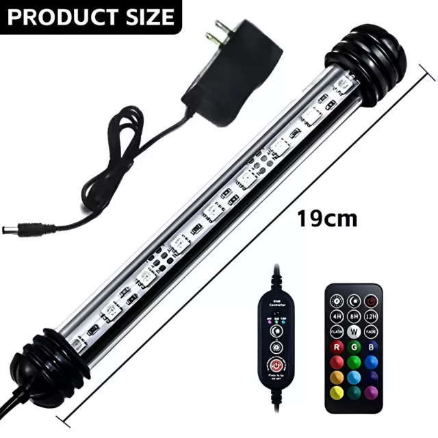 Aquarium Fish Tank RGB SMD LED Light Submersible Light Bar Strip Lamp W/ Remote