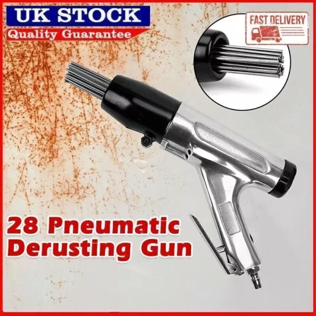 28Pin Needle Scaler Pneumatic Air Gun Chisel Tool Paint Rust Removal Scraper UK