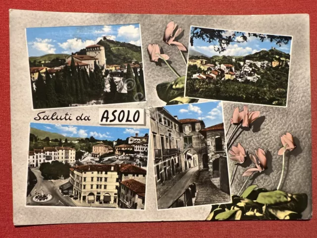 Cartolina - Saluti da Asolo ( Treviso ) - Vedute diverse - 1960