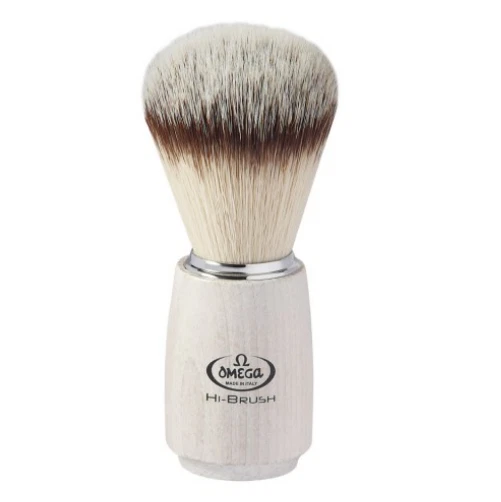 Pennello Da Barba Omega Fibra Sintetica HI-Brush In Legno Di Frassino 46711