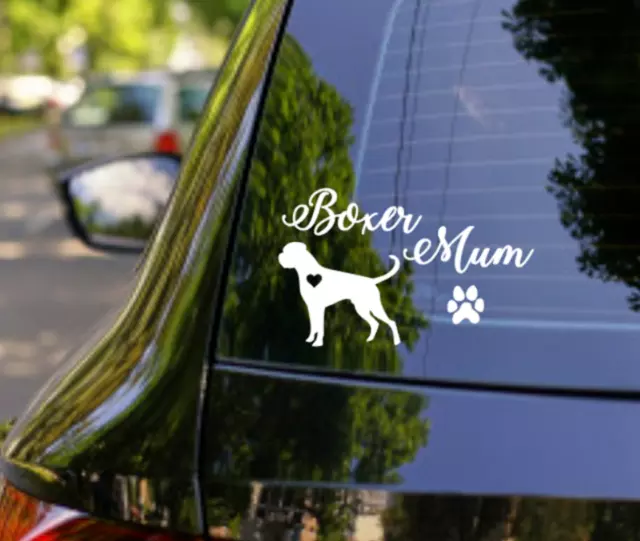 Boxer Mum Dog Sticker Car Decal Vinyl love Boxers dogs High quality Laptop