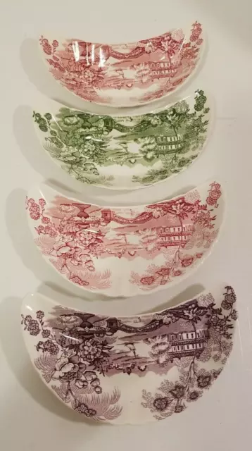 Royal Staffordshire "Tonquin" Set of 4 Bone Dishes by Clarice Cliff