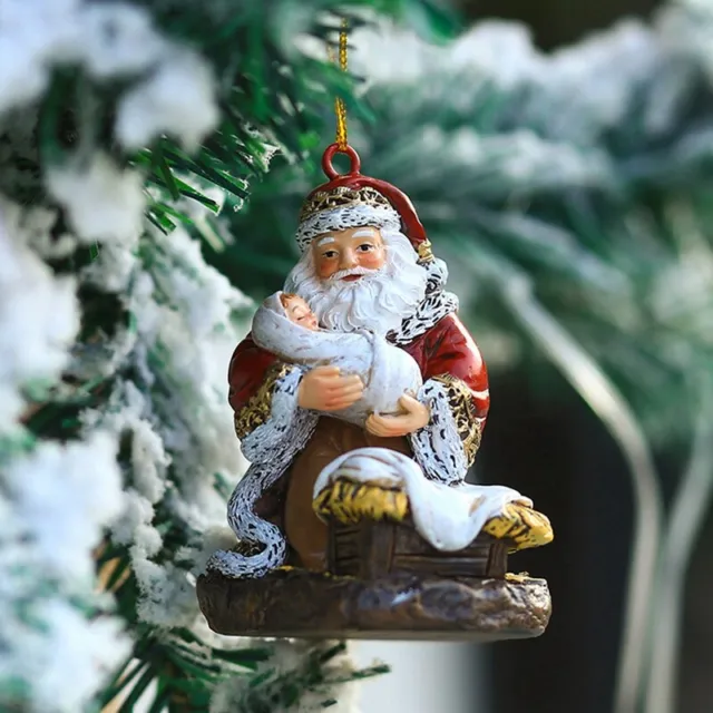Happy Year ornamenti natalizi regalo di Natale resina artigianato ornamento Babbo Natale C1