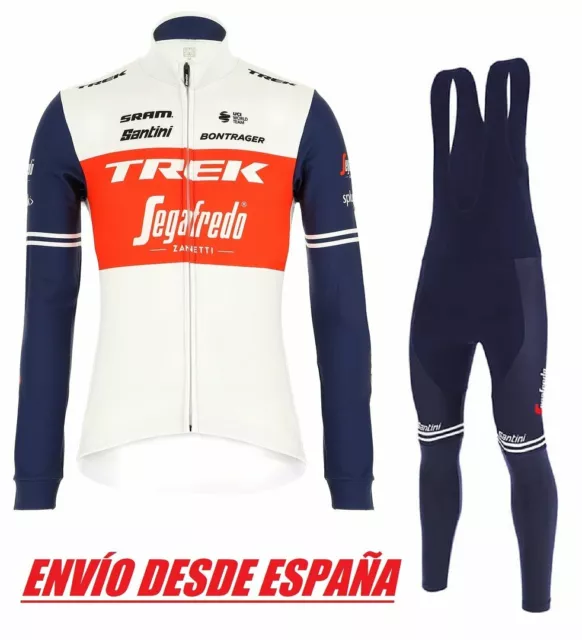 Maillot Ciclismo Invierno Termica Conjunto Equipacion Culote Badana Gel Blanca