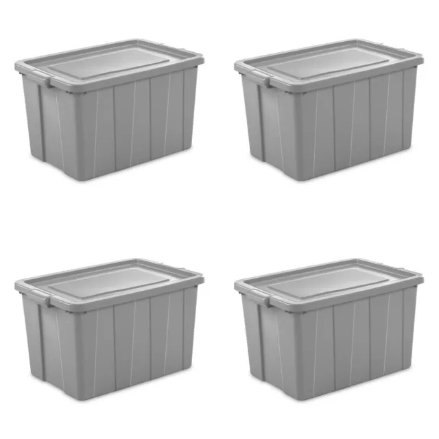 30 GALLON TOTE Plastic Storage Containers Box Stackable Bin Lid ...