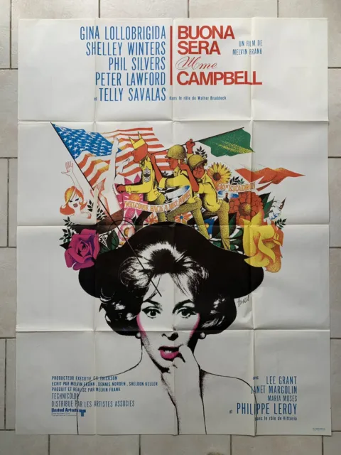 Affiche BUONA SERA MME CAMPBELL avec Gina LOLLOBRIGIDA - 120x160 cm
