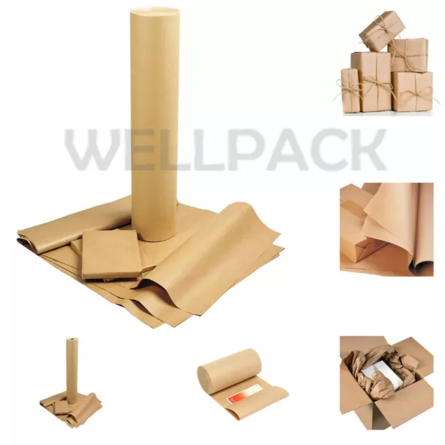 Strong Brown Kraft Parcel Paper Rolls For Wrapping & Packing Parcels 88GSM FREE