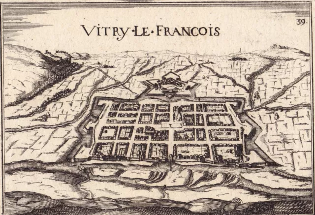 17th century engraving Vitry le François Marne Christophe Tassin 1634