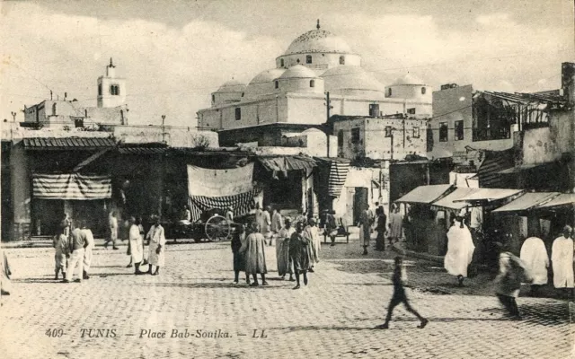 CPA Tunisie - Tunis - place Bab-Souika