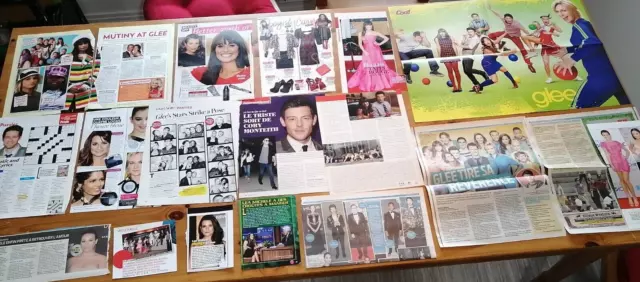 GLEE Lea Michele Cory Monteith Magazine CLIPPINGS Coupure de presse CUTTINGS
