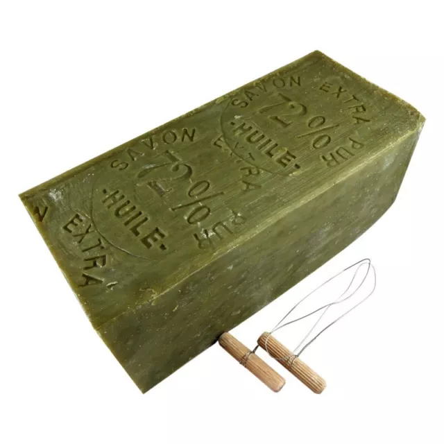 Marius Fabre Olive Oil Marseille Soap Block with Soap Cutter 2.2 Lb / 1Kg