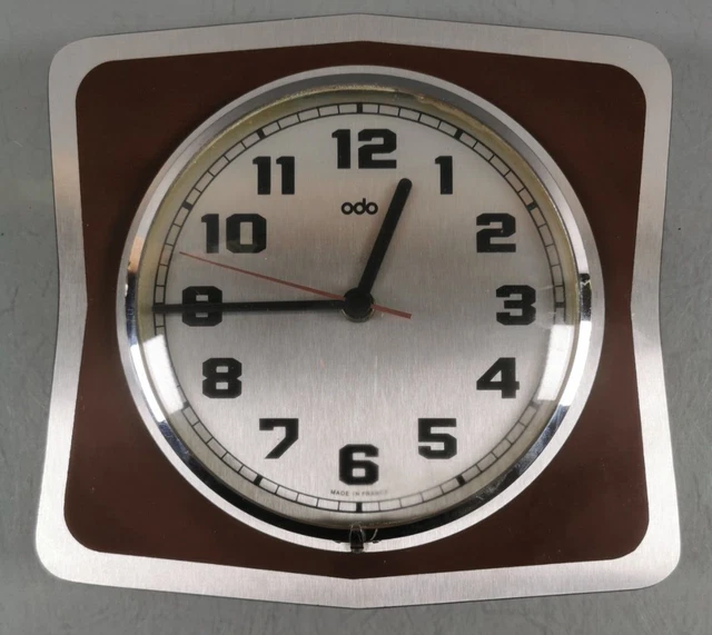 HORLOGE Murale Vintage a Quartz Marque ODO Bois Pendule Decoration 70s U