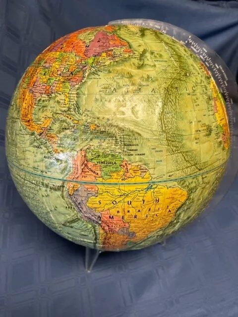 Vintage Replogie Reader’s Digest 12” Globe with Lucite Stand