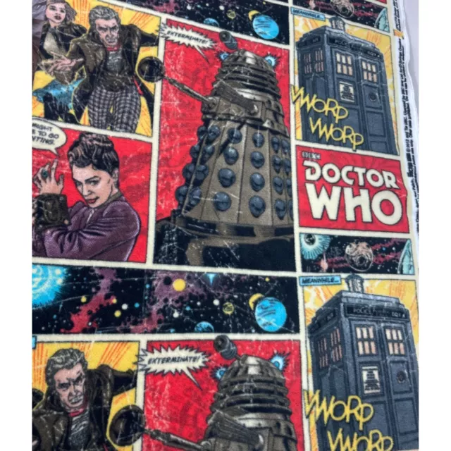Dr Who Doctor Comic Book set patch Fleece Fabric 60"W BBC Springs Creative 1yard