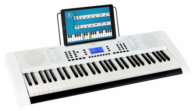 Clavier Piano Numerique Electrique Synthetiseur Pro 61 Touches 300 Sons Blanc