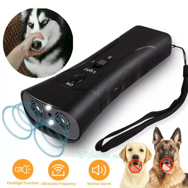 Anti-Dog Barking Device Ultrasonic Bark Deterrent Silencer Training-Bark Black