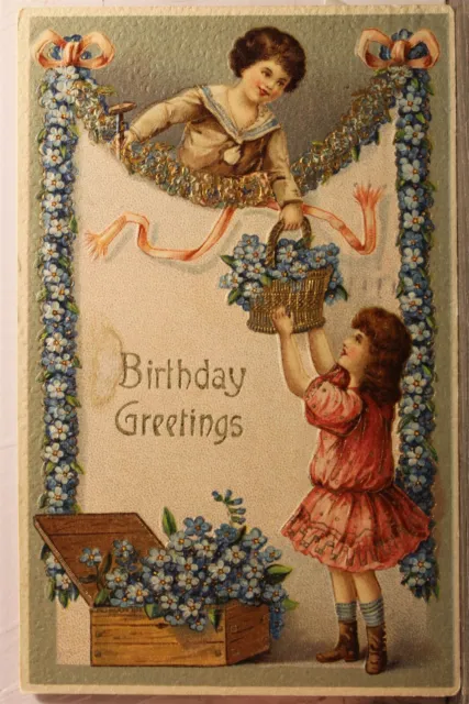 Greetings Birthday Postcard Old Vintage Card View Standard Souvenir Postal Post
