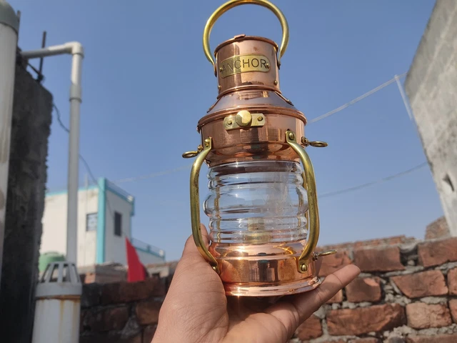 Schiff Lampe Kupfer Messing Öl Laterne Nautisch Maritime Sammlerstück Heim Deko