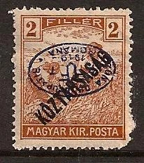 Romania Hungary 1919 Occup Debrecen I Error Sc# 2N33 Mlh