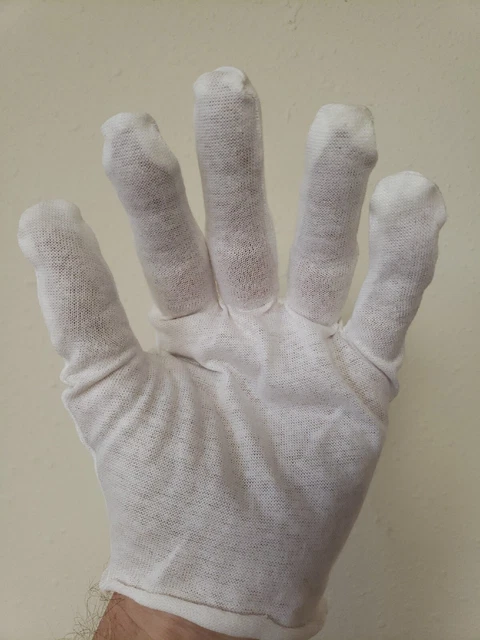 Inspection Gloves White Cotton Lisle, by the dozen, medium weight - Men Size