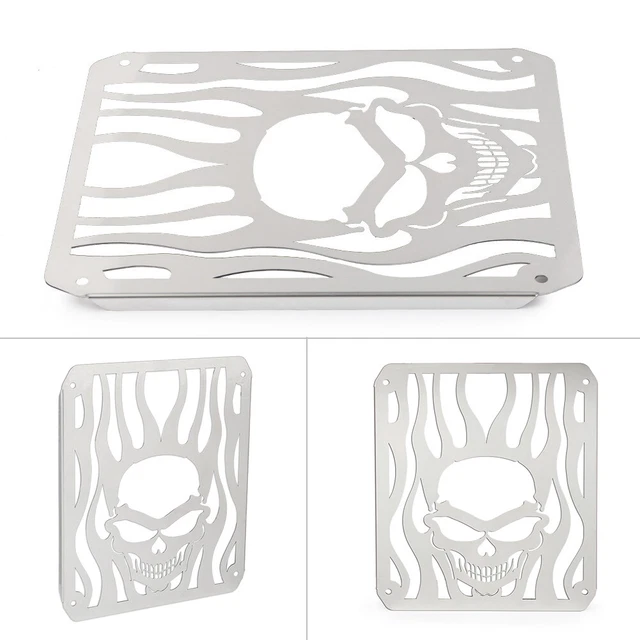 Stainless Radiator Grill Guard Cover Skull Style For Kawasaki Vulcan VN400/800