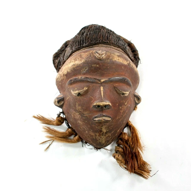 West African Carved Wood Pende Tribe Mbuya Mask Hunting Initiation Ceremony