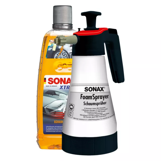 1 L Sonax Xtreme Gomma Piuma + Guarnizione Shampoo Glanz-Versiegelung Incl.