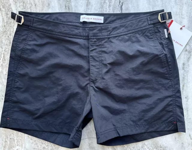 Orlebar Brown Setter Swim Trunks 36 Board Shorts  All Black  $400 Plain Nwt
