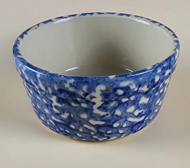 Roseville Spongeware Workshops of Gerald E. Henn Rose 5” All Purpose Blue Bowl