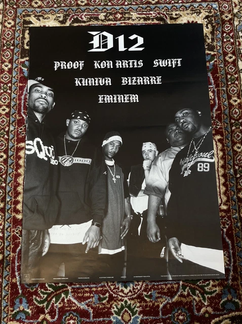値下げ エミネム EMINEM D12 ポスター 2001年製 Eminem Marshall Mathers Slim Shady Dre D12 Rap Chainsaw 2001