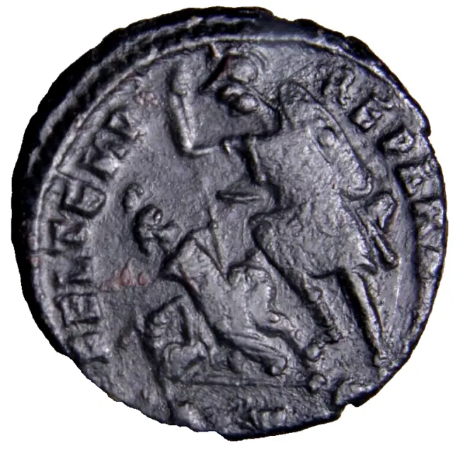 CERTIFIED Authentic Ancient Roman Coin Constantius Gallus Spearing War Horse COA