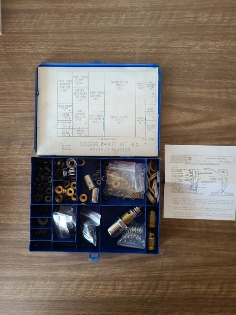 Vintage Chicago Faucet Kit Box 820. With Parts.